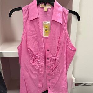 Michael Kors Pink Collared Blouse